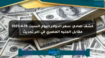 كشف صادم: سعر الدولار اليوم السبت 19-4-2025 مقابل الجنيه المصري في آخر تحديث